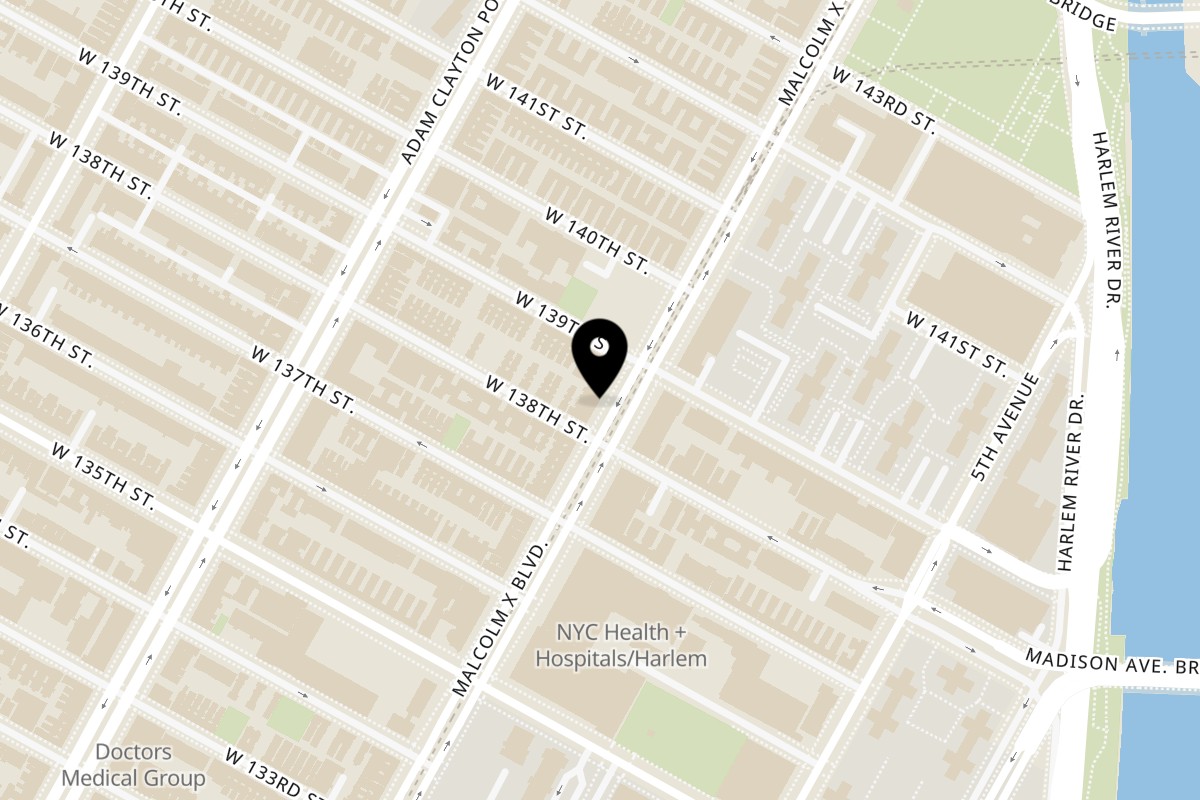 Map showing the location of PRESTO FRESH CAFE CORP on 559 Lenox Ave in New York